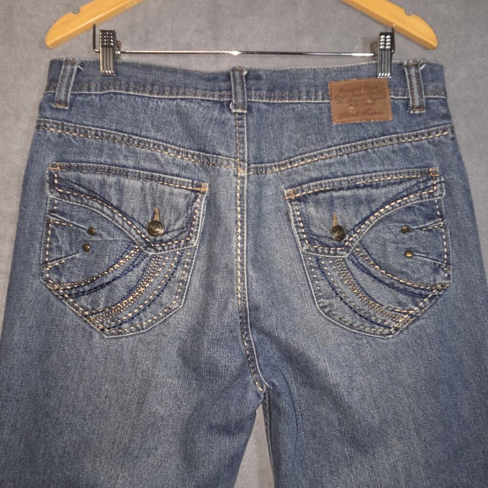 Y2K Phat Farm Jeans Mens 34x30 Blue Wide Leg Denim Hip Hop Streetwear! Embroider - Picture 10 of 13